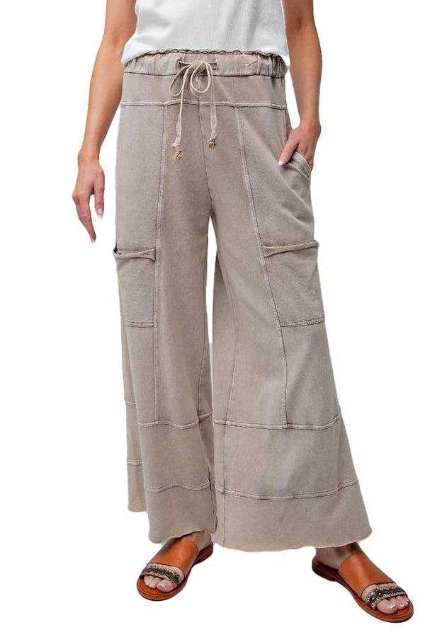 Easel Mineral Wash Knit Cargo Pants