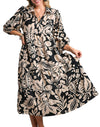 Umgee USA Floral Print Midi Dress