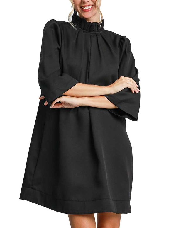 Umgee USA High Ruffle Neck Dress