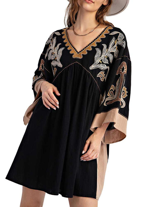 Easel Embroidered Woven Dress