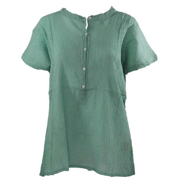 Stillwater Supply Co. Ladies Crepe Capped Sleeve Popover