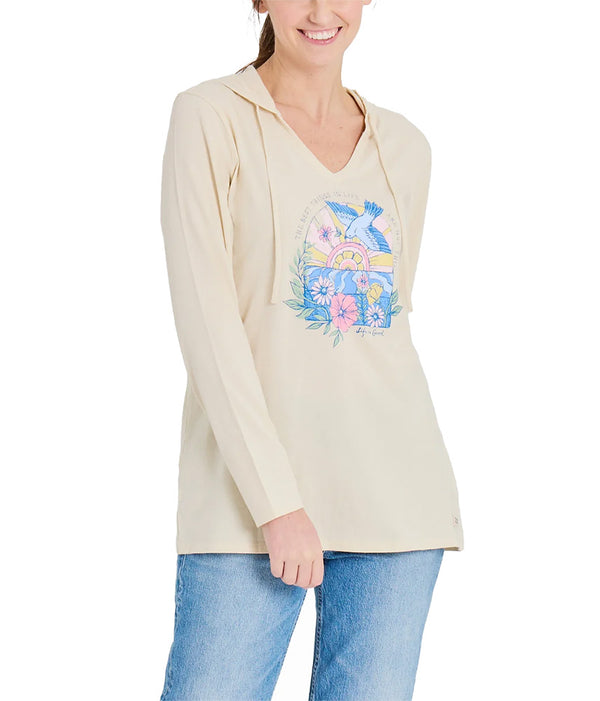 Life Is Good Women's Hood Bird Sunset T-Shirt