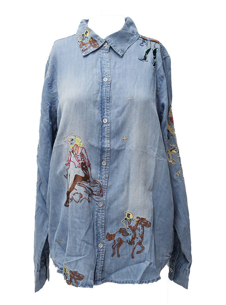 Blue B Women's Embroidered Western Blouse