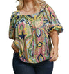 Umgee USA Abstract Print Square Neck Top