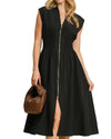 Umgee USA Sleeveless Two-Way Zipper Dress