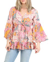 Angie Clothing V-Neck Bell Sleeve Tunic