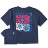 Life Is Good Ladies America the Beautiful Flowers Crusher T-Shirt