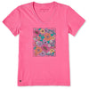 Life Is Good Ladies Beautiful Energy Wildflower Crusher V-Neck T-Shirt
