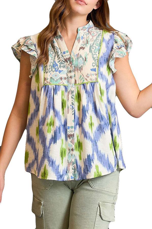 Umgee USA Top Ruffle Paisle