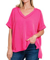 ZENANA V-Neck Ribbed Top