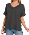 ZENANA V-Neck Ribbed Top