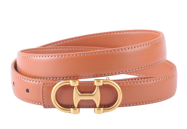 Most Wanted Stitched Clean Leather Belt With Horsebit Buckle