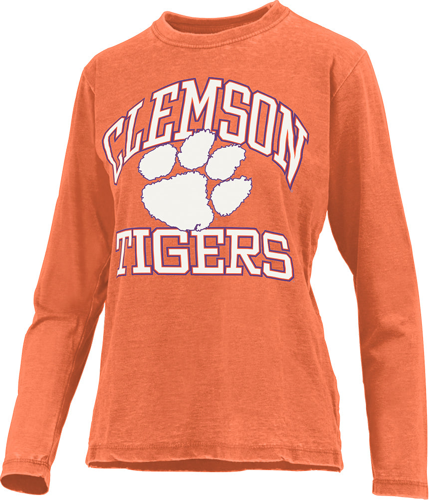 Pressbox Clemson Tiger Wayne Vintage Long Sleeve T-Shirt