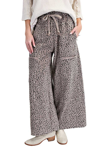 Easel Animal Print Washed Terry Knit Lounge Pants – Houser Shoes