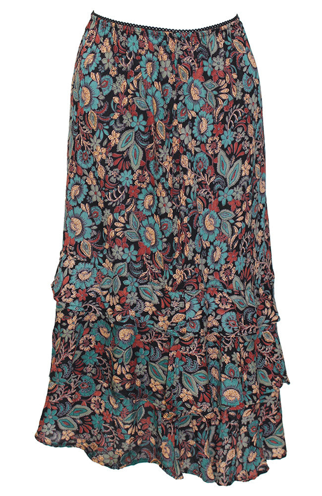 Lola P Ruffle Hem Mid Length Skirt