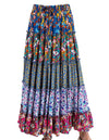 Easel Print Mix Tiered Maxi Skirt