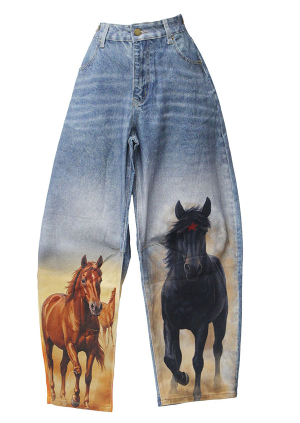 Blue B Women's Horse Print Barrel Pants