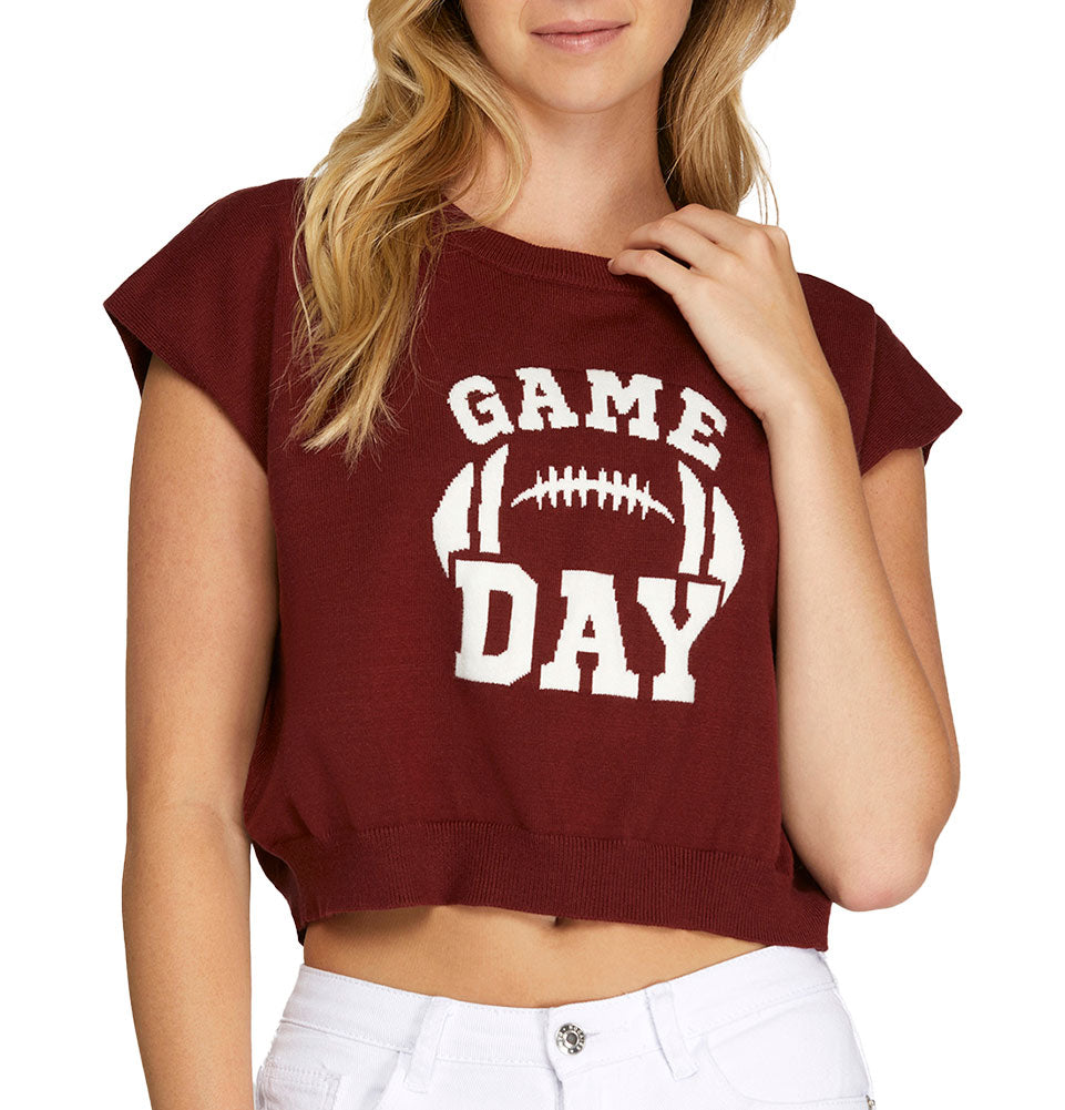 She + Sky Game Day Drop Shoulder Sweater Top