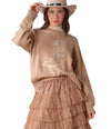Blue B Women's Western Boot Embroidery Sweater