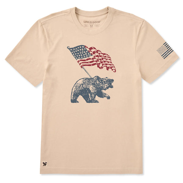 Life Is Good Men's American Bear Flag Short Sleeve Crusher T-Shirt