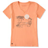 Life Is Good Women's Palm Beach Sketch Crusher-LITE V-Neck T-Shirt