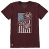 Life Is Good Women's Sunflower Old Glory Window Crusher T-Shirt