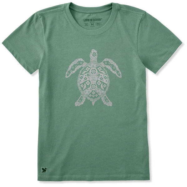 Life Is Good Women's Sea Turtle Floral Crusher-LITE T-Shirt