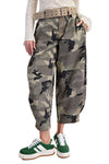 Easel Washed Camo Twill Barrel Pants