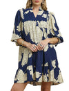 Umgee USA Floral Tiered Babydoll Dress