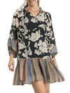 Umgee USA Mix Media Printed Mini Dress