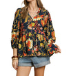 Umgee USA Floral Print Mixed Top