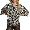 Umgee USA Abstract Print Button-Up Oversized Shirt