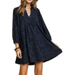 Umgee USA Jacquard High Ruffle Neck Dress