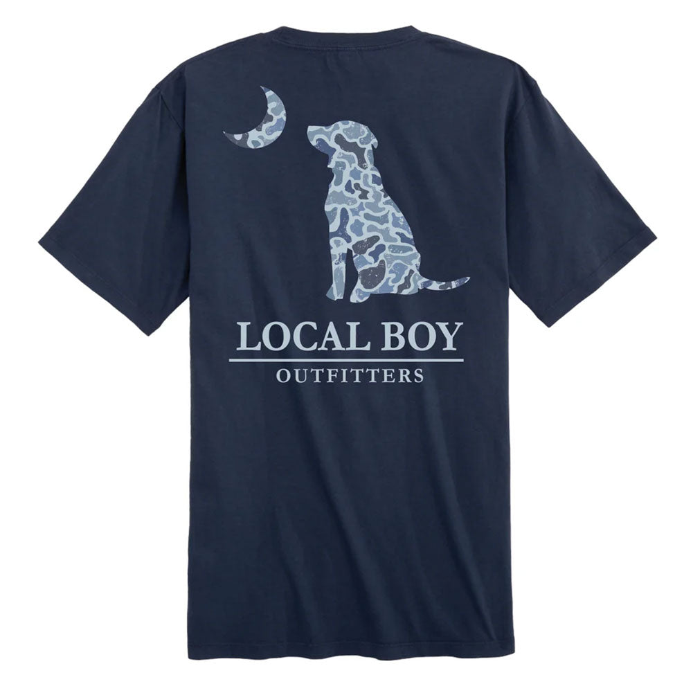 Local Boy Outfitters Men's Distressed LCF Cobalt Dog And Moon T-Shirt
