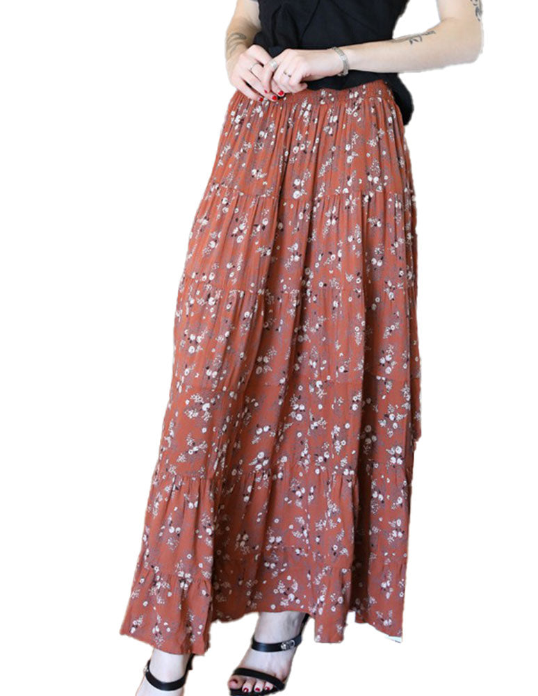 Angie Clothing Ditsy Print Maxi Skirt