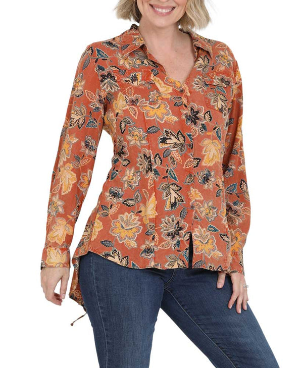 Nostalgia Button Floral Tunic