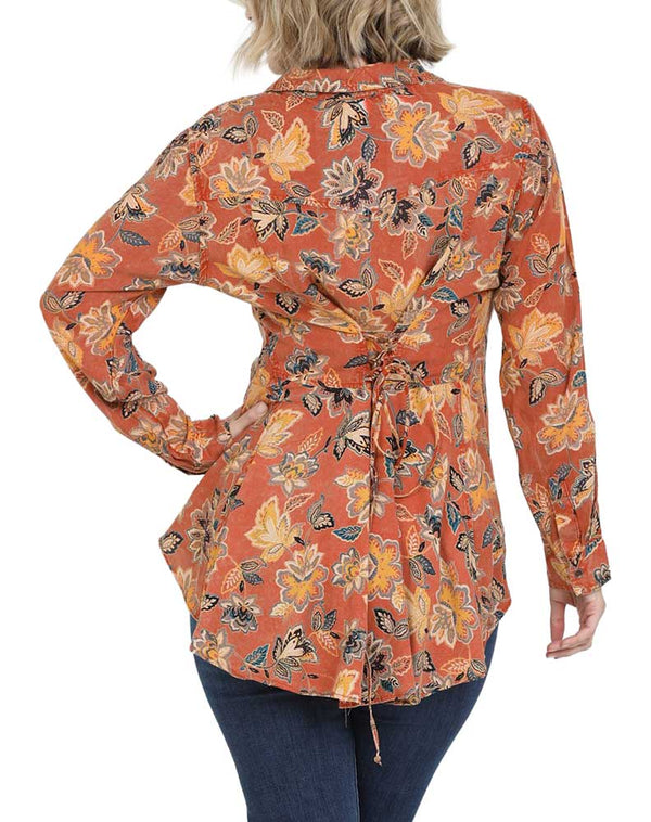 Nostalgia Button Floral Tunic