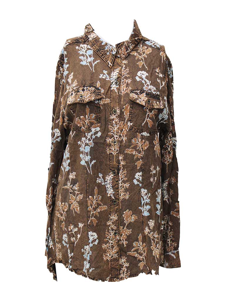 Nostalgia Button Floral Tunic