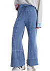 Easel Washed Wide Leg Terry Pants