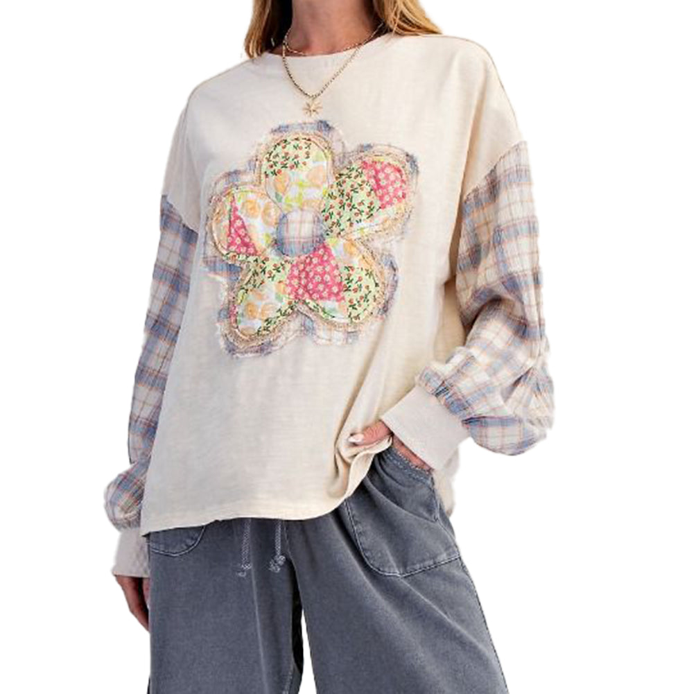 Easel Flower Patch Washed Cotton Top