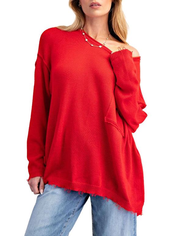 Easel Long Sleeve Knitted Sweater