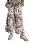 Easel Camouflage Print Washed Terry Pants