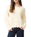 Blu Pepper Contrast Scallop Trim Knit Pullover Sweater
