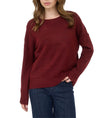 Blu Pepper Solid Crewneck Front Seam Knit Sweater
