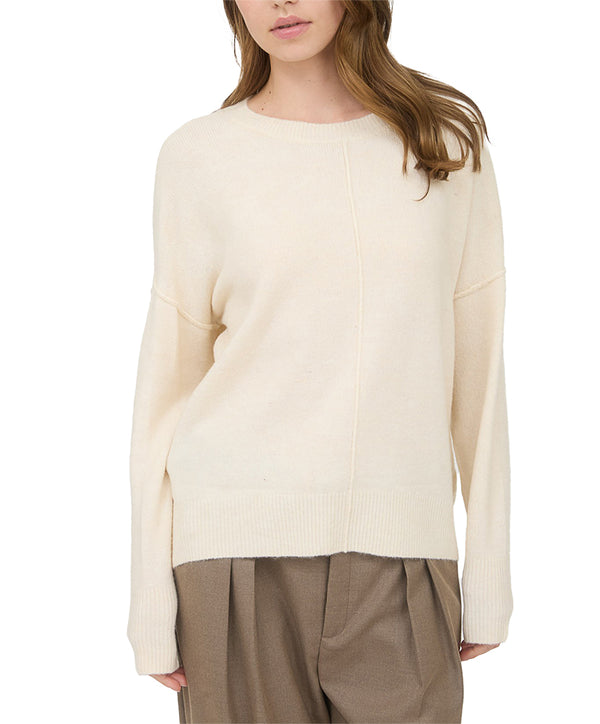 Blu Pepper Solid Crewneck Front Seam Knit Sweater