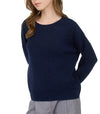 Blu Pepper Solid Crewneck Front Seam Knit Sweater
