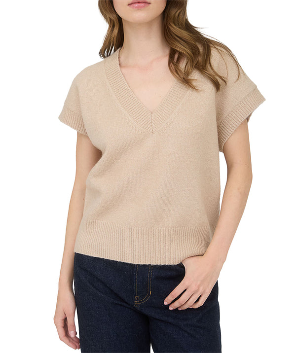 Blu Pepper V Neck Short Sleeve Knit Pullover Sweater