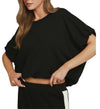 Umgee USA Double Lined Bubble Sleeve And Hem Top