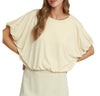Umgee USA Double Lined Bubble Sleeve And Hem Top
