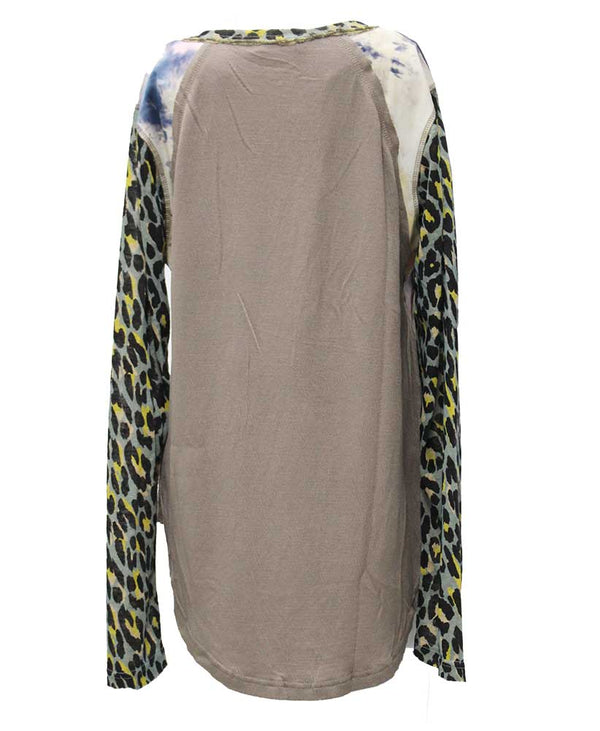Umgee USA Mix Print Leopard Top